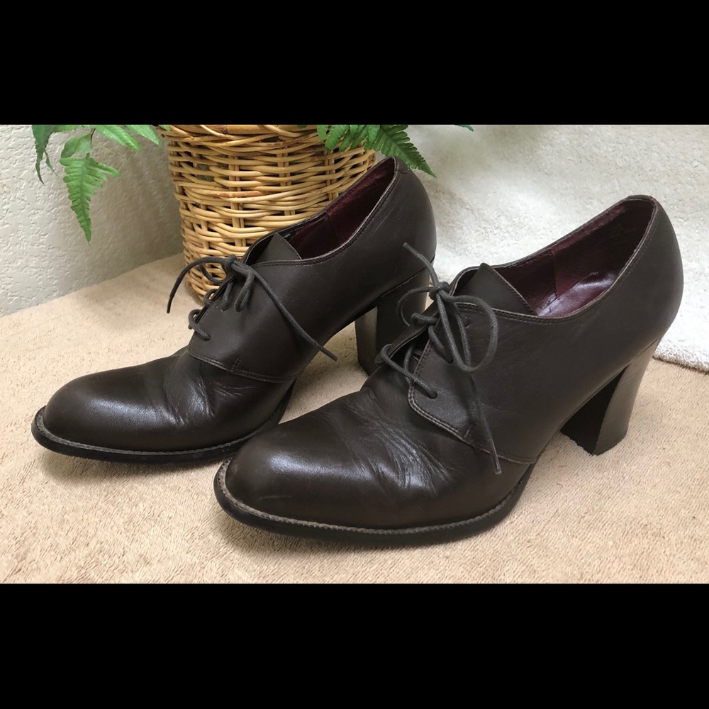 🍁Sam & Libby 10M Heels Brown Leather Oxfords